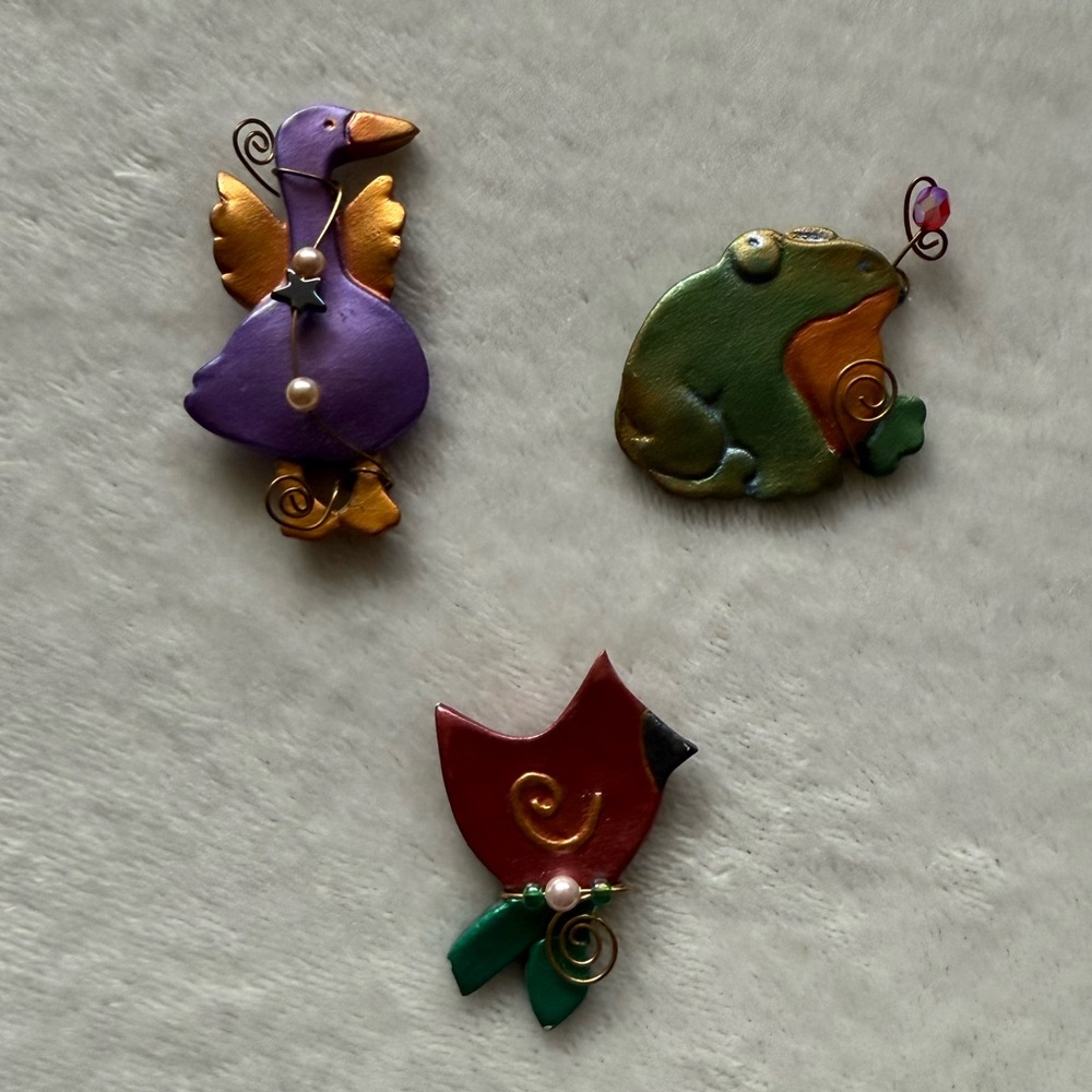 Colorful Animal Brooch Set